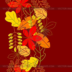 Seamless floral pattern with stylized autumn - vector image