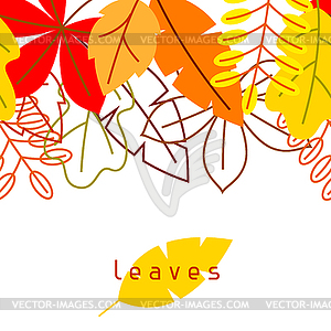Бесшовные цветочные граничит с стилизованных зеленых листьев. - стоковое векторное изображение