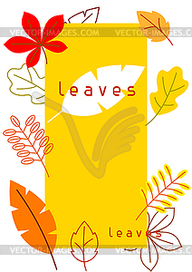 Карточка со стилизованной осенней листвой. Падающие листья i - клипарт в векторном виде