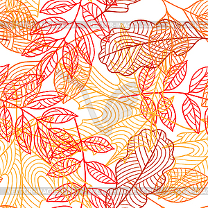 Seamless floral pattern with stylized autumn - vector clipart