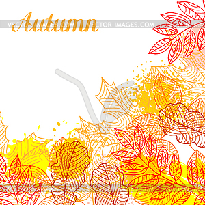 Цветочный фон со стилизованной осенью листвы. - векторизованное изображение