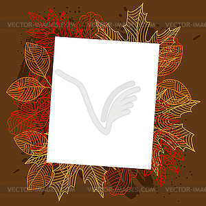Floral background with stylized autumn foliage. - vector clip art