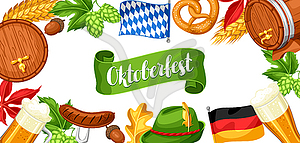 Oktoberfest beer festival. Banner or poster for - stock vector clipart