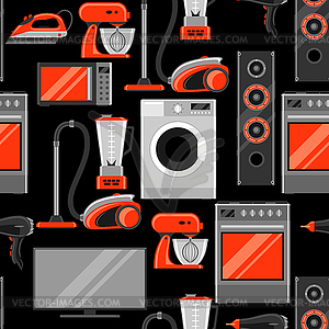 Seamless pattern with home appliances. Household - vector image