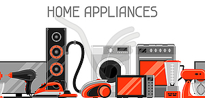 Banner with home appliances. Household items for - vector clip art