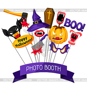 Halloween photo booth props. Accessories for - vector image