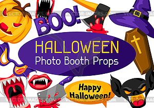 Halloween photo booth props. Accessories for - vector clipart