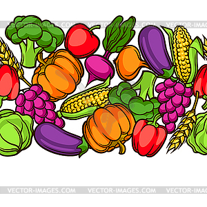 Harvest seamless pattern. Autumn with seasonal - vector clip art