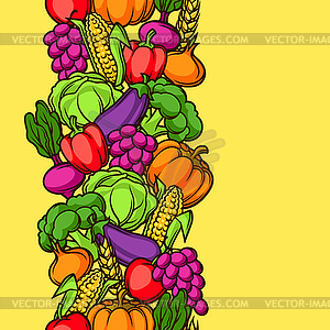 Harvest seamless pattern. Autumn with seasonal - vector clipart / vector image
