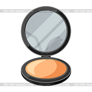 Open powder compact or make up. object in flat - vector clip art
