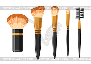 Set of brushes for make up. object in flat design - vector clipart