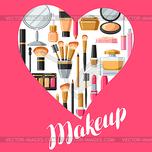 Cosmetics for skincare and makeup. Background for - vector clipart