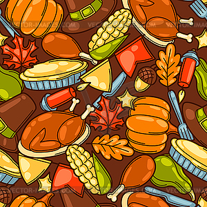 Happy Thanksgiving Day seamless pattern with holida - vector clipart