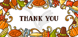 Happy Thanksgiving Day invitation with holiday - vector clipart