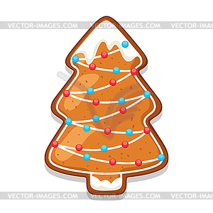 Gingerbread cookies tree. Merry Christmas sweets - vector image