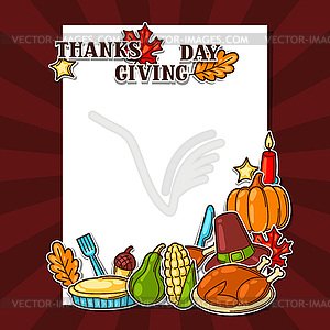 Happy Thanksgiving Day background with holiday - vector image