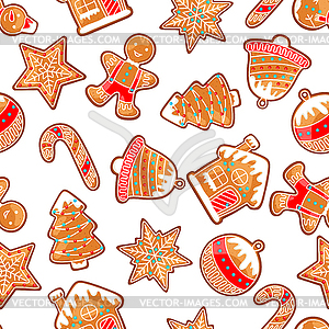 Merry Christmas seamless pattern with various - vector clipart