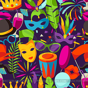 Carnival party seamless pattern with celebration - vector image