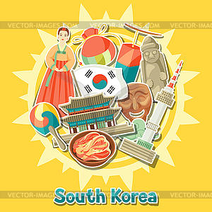 Korea background design. Korean traditional - vector clipart