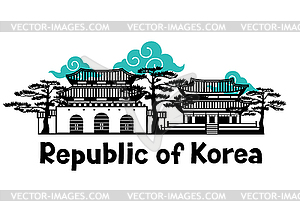 Korea background design. Korean traditional - vector clipart