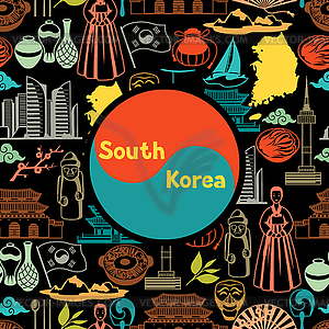 Korea background design. Korean traditional - vector clipart