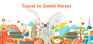 South Korea banner design. Korean traditional - vector clipart