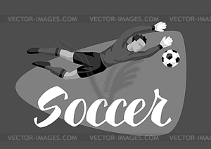 Soccer player with ball. Sports football - vector clip art