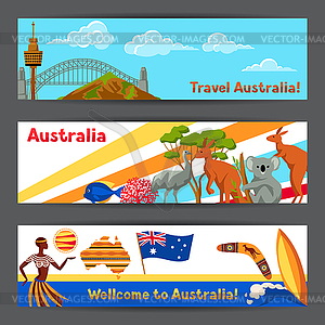 Australia banners design. Australian traditional - vector image