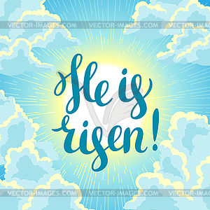 He is risen. Happy Easter concept or greeting - vector image