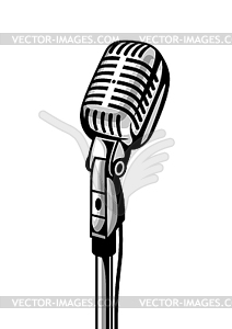 Retro microphone . in vintage style - vector image
