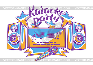 Karaoke party design. Music event background. in - vector image