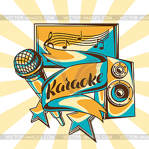 Karaoke party design. Music event background. with - vector clipart