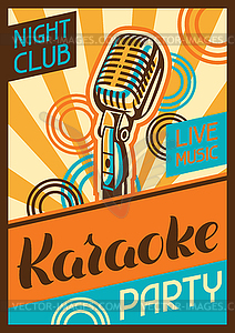 Karaoke party poster. Music event banner. with - vector image