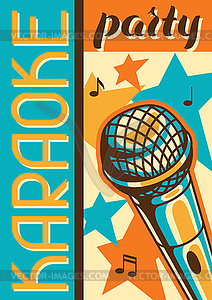 Karaoke party poster. Music event banner. with - stock vector clipart