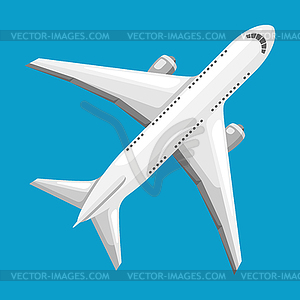 Abstract airplane on blue background - vector clip art