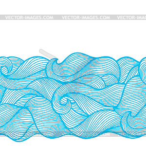 Wavy curled seamless pattern. Abstract outline - royalty-free vector image