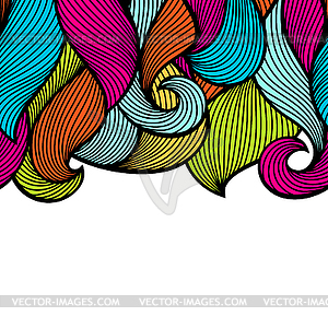 Wavy curled seamless pattern. Abstract outline - vector clip art