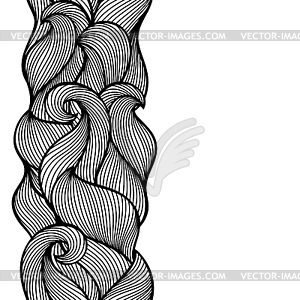 Wavy curled seamless pattern. Abstract outline - vector clipart