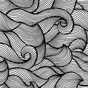 Wavy curled seamless pattern. Abstract outline - royalty-free vector image