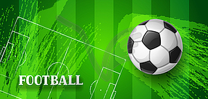 Soccer or football banner with ball. Sports - vector clipart