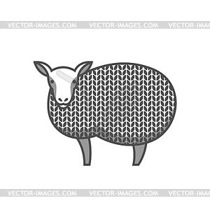 Wool emblem with merino sheep. Label for , - vector clip art