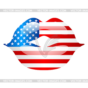 Independence Day patriotic . American flag with - vector clip art