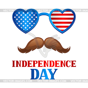 Independence Day patriotic . American flag glasses - vector clipart