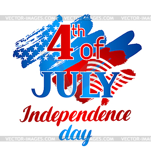 Fourth of July Independence Day greeting card. - vector image