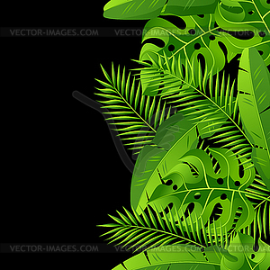 Seamless pattern with tropical palm leaves. Exotic - vector clipart / vector image