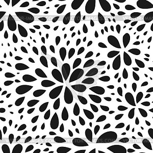 Abstract seamless drop pattern. Monochrome black an - vector clip art
