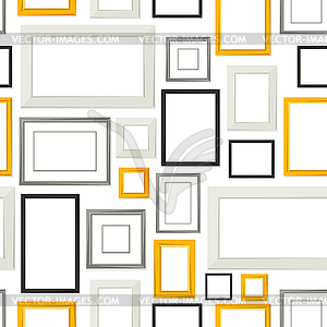 Seamless pattern of various frames for pictures - vector image