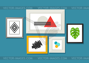 Set of various frames for pictures and photos on - royalty-free vector image