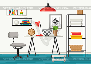 Interior living room. Furniture and home decor - vector clipart