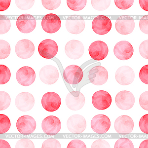 Aquarelle pink seamless pattern with hearts dots an - vector clipart / vector image